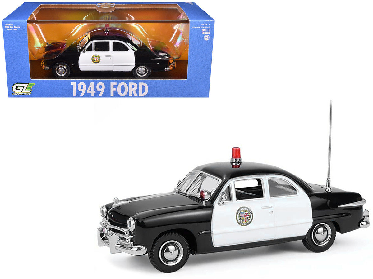 1949 Ford Custom Police Car "LAPD (Los Angeles Police Department)" Black and White 1/43 Diecast Model Car by Greenlight-4