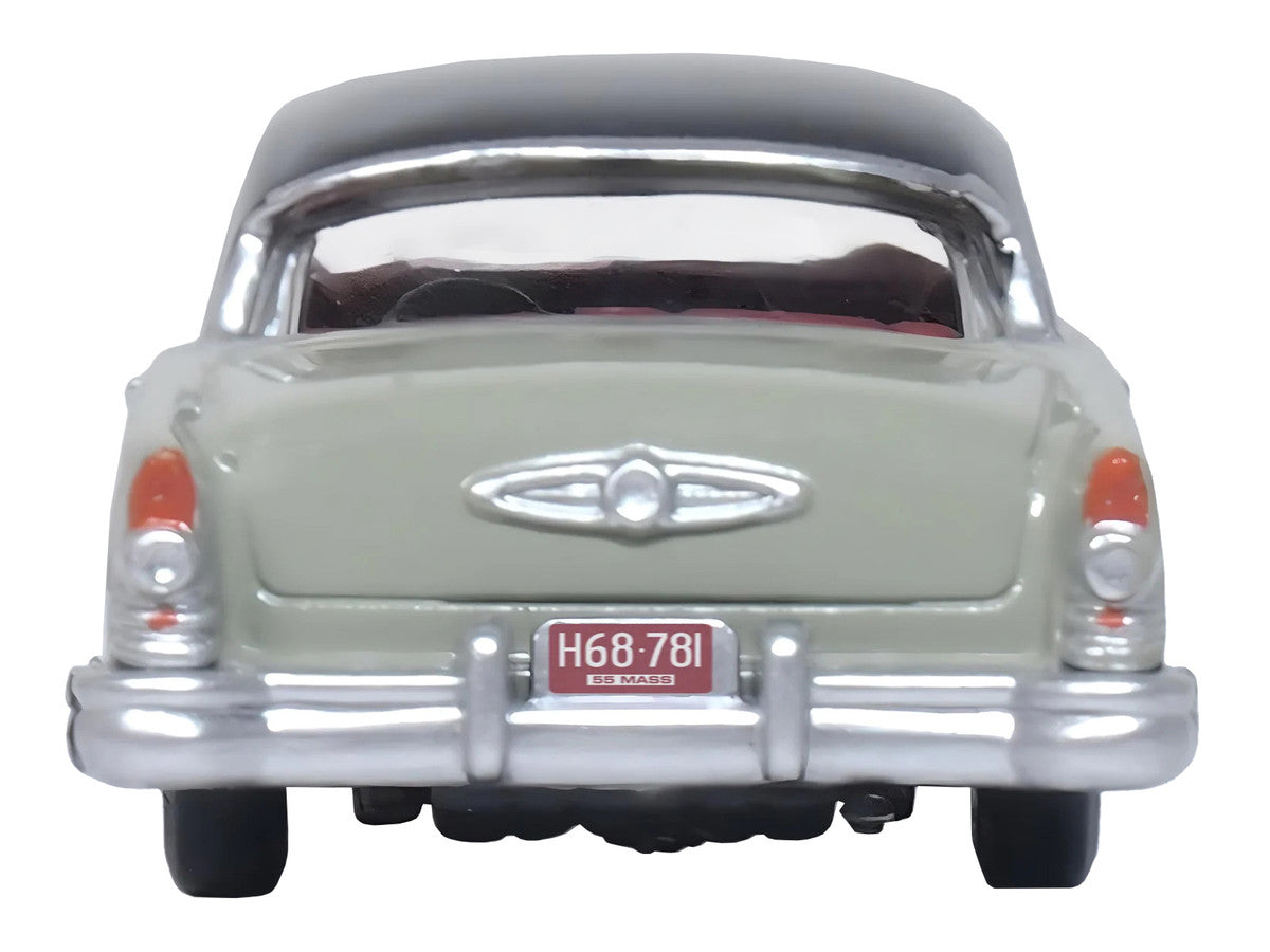 1955 Buick Century Windsor Gray and Dover White with Carlsbad Black Top 1/87 (HO) Scale Diecast Model Car by Oxford Diecast-3