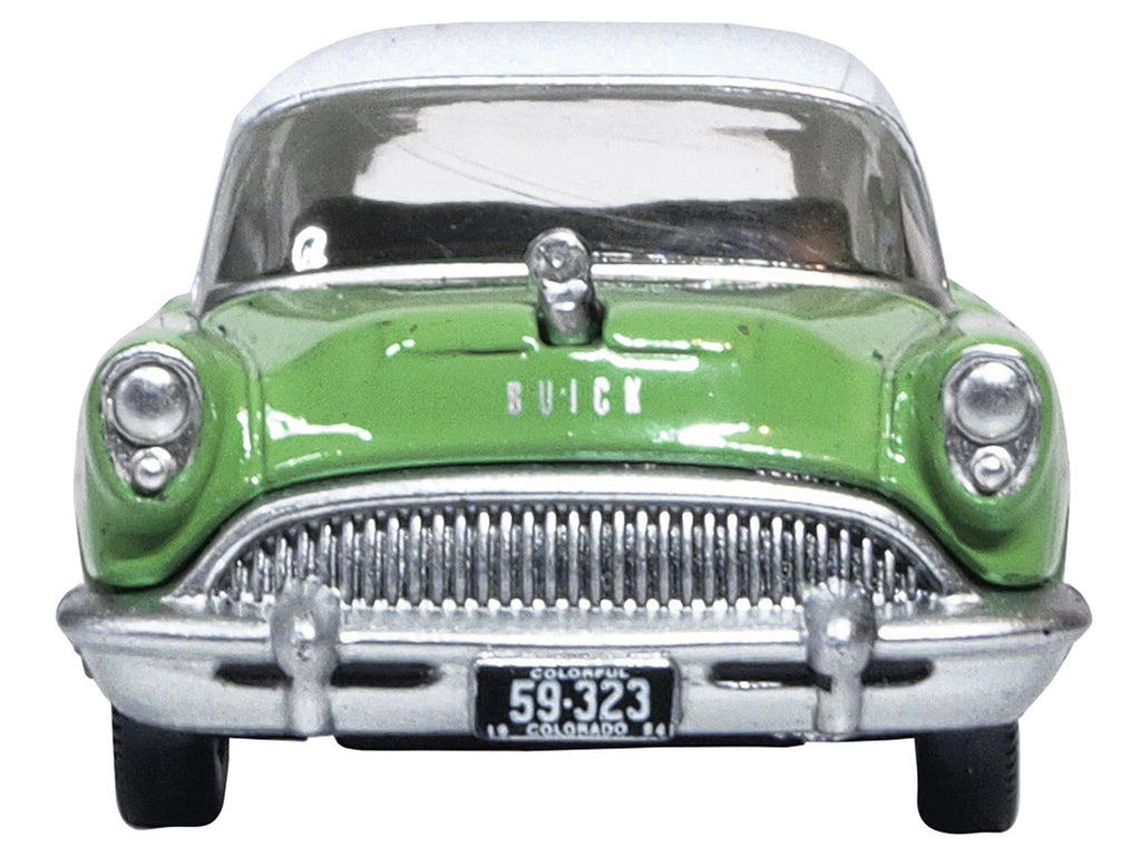 1954 Buick Century Estate Wagon Willow Green and White 1/87 (HO) Scale Diecast Model Car by Oxford Diecast-2