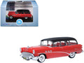 1954 Buick Century Estate Wagon Matador Red and Carlsbad Black with Red Interior 1/87 (HO) Scale Diecast Model Car by Oxford Diecast-0