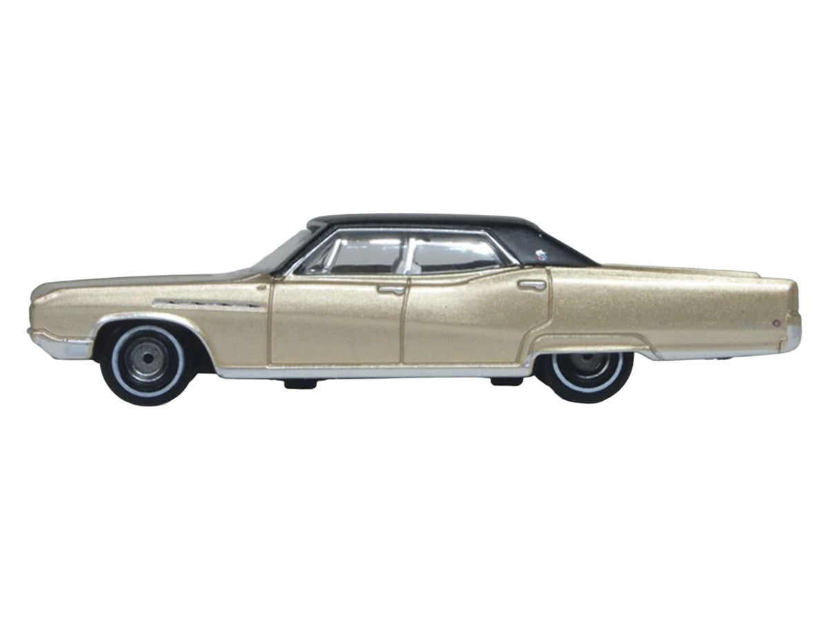 1968 Buick Electra 225 Ivory Gold Metallic with Black Top and White Interior 1/87 (HO) Scale Diecast Model Car by Oxford Diecast-0