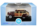 1942 Chrysler Town and Country Woody Wagon Regal Maroon with Roof Rack 1/87 (HO) Scale Diecast Model Car by Oxford Diecast-0