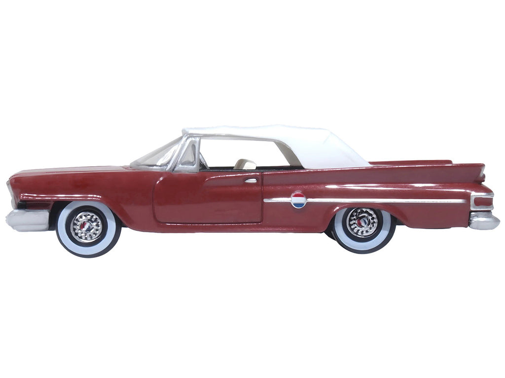 1961 Chrysler 300 Convertible (Closed Top) Cinnamon Brown Metallic with White Top 1/87 (HO) Scale Diecast Model Car by Oxford Diecast-1