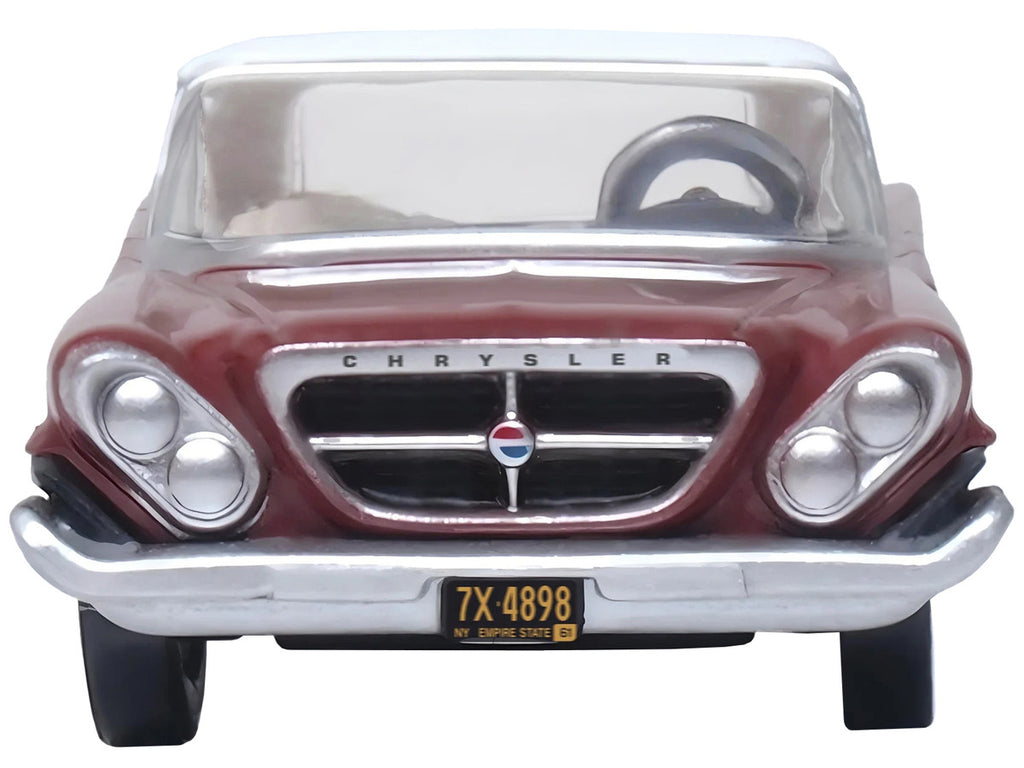 1961 Chrysler 300 Convertible (Closed Top) Cinnamon Brown Metallic with White Top 1/87 (HO) Scale Diecast Model Car by Oxford Diecast-2