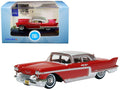 1957 Cadillac Eldorado Brougham Dakota Red with Silver Metallic Top 1/87 (HO) Scale Diecast Model Car by Oxford Diecast-0