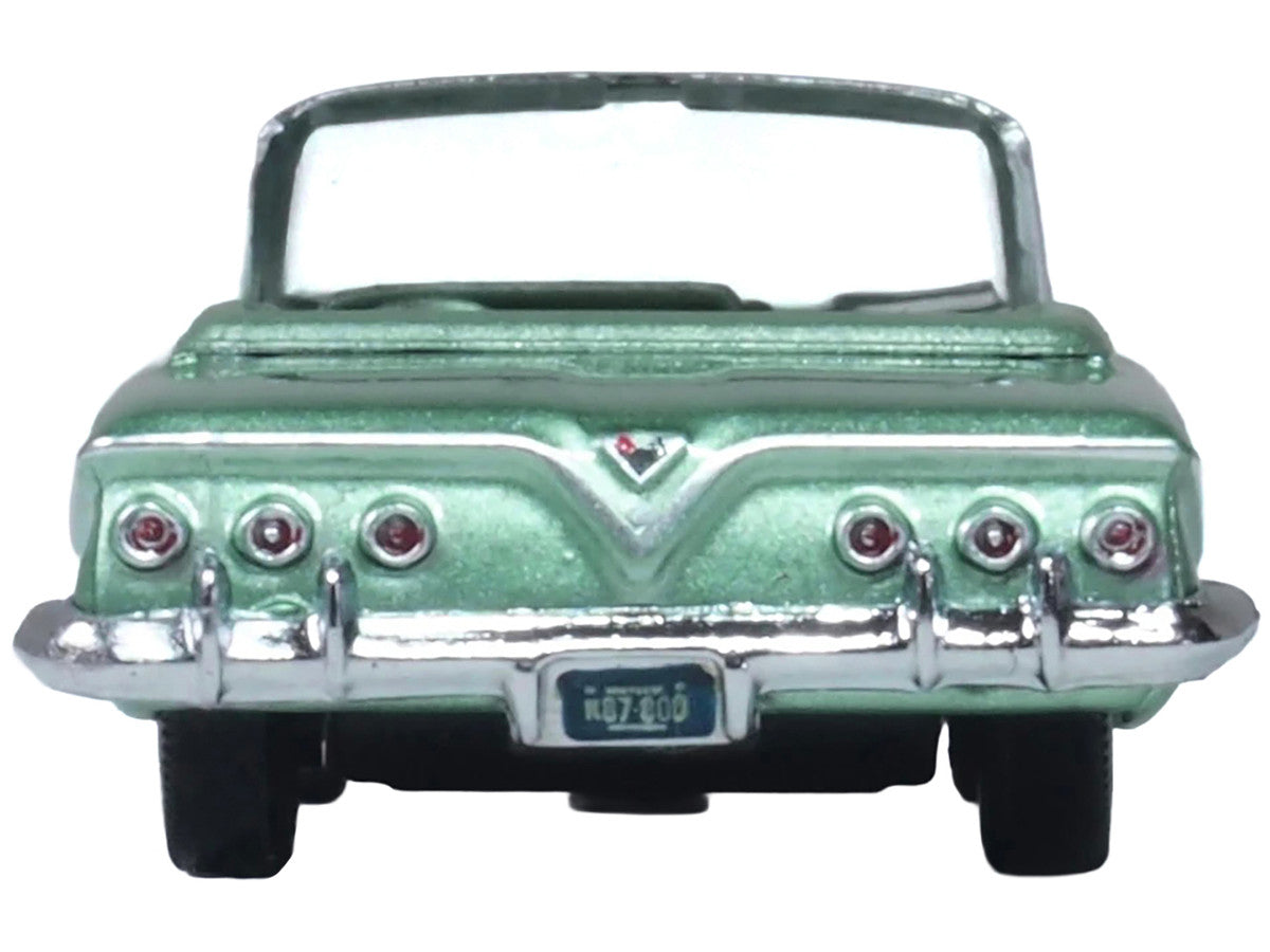1961 Chevrolet Impala Convertible Arbor Green Metallic with Green Interior 1/87 (HO) Scale Diecast Model Car by Oxford Diecast-1