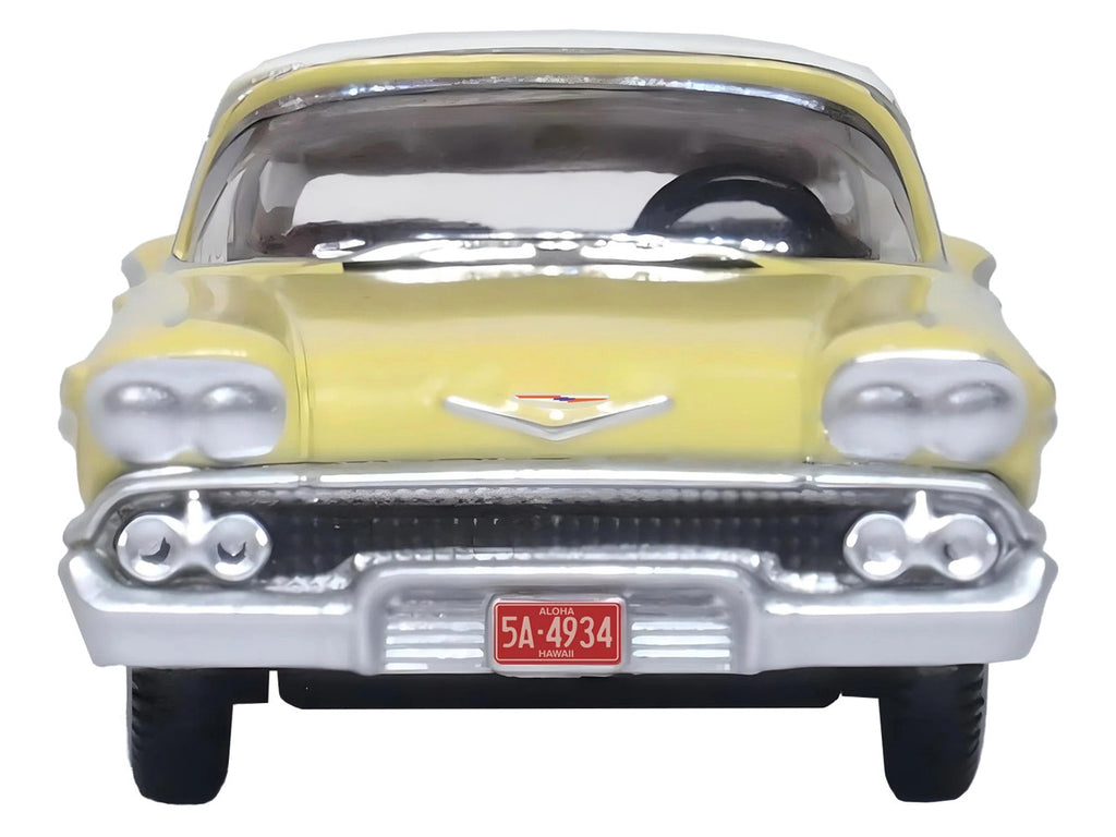 1958 Chevrolet Impala Sport Colonial Cream with Snowcrest White Top 1/87 (HO) Scale Diecast Model Car by Oxford Diecast-3