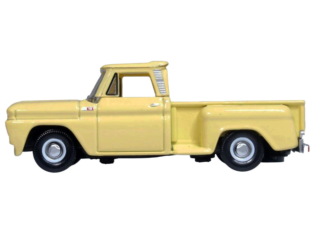1965 Chevrolet C10 Stepside Pickup Truck Yellow 1/87 (HO) Scale Diecast Model Car by Oxford Diecast-1