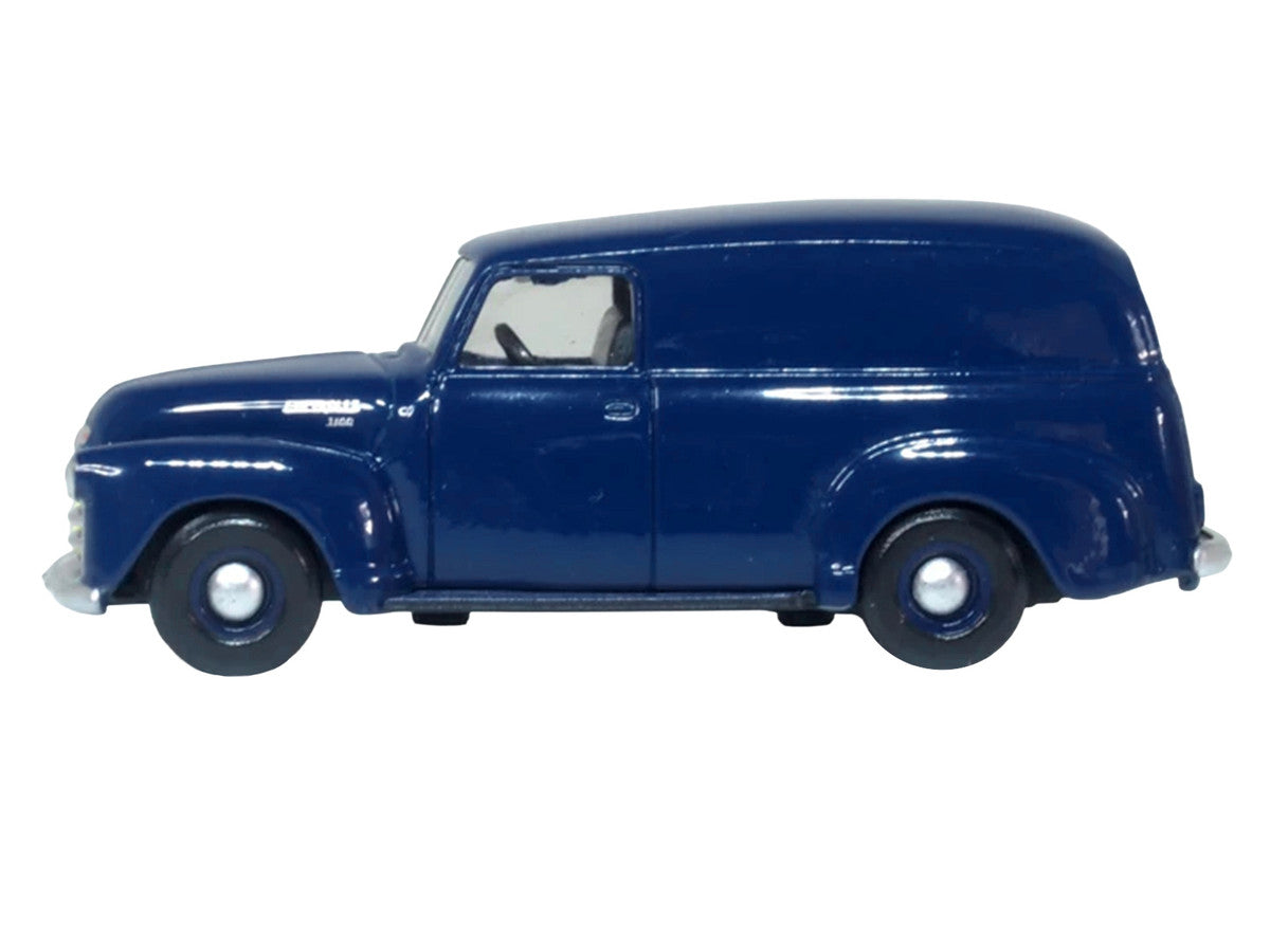 1950 Chevrolet Panel Van Mariner Blue 1/87 (HO) Scale Diecast Model Car by Oxford Diecast-1
