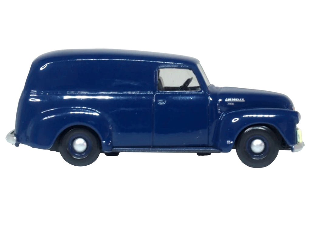 1950 Chevrolet Panel Van Mariner Blue 1/87 (HO) Scale Diecast Model Car by Oxford Diecast-0