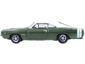 1968 Dodge Charger Racing Green Metallic with White Top and Tail Stripe 1/87 (HO) Scale Diecast Model Car by Oxford Diecast-0
