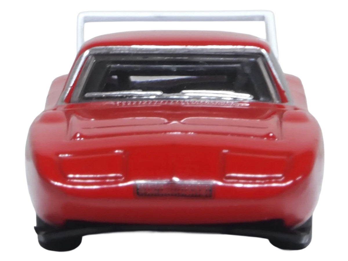 1969 Dodge Charger Daytona Red with White Stripe 1/87 (HO) Scale Diecast Model Car by Oxford Diecast-1
