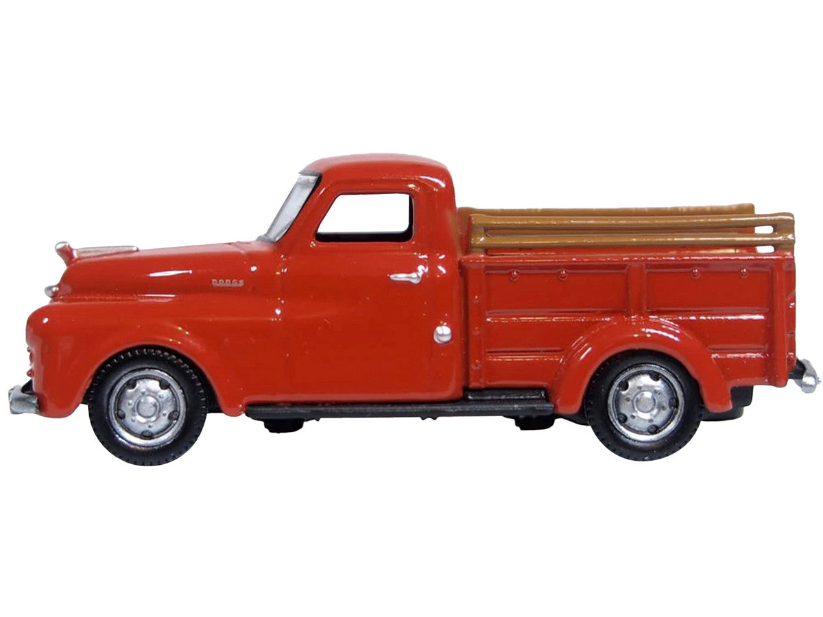 1948 Dodge B-1B Pickup Truck Red 1/87 (HO) Scale Diecast Model Car by Oxford Diecast-1
