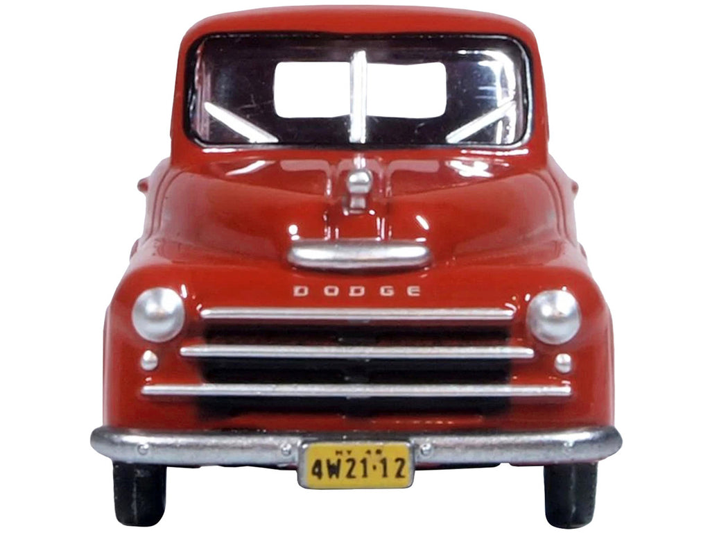 1948 Dodge B-1B Pickup Truck Red 1/87 (HO) Scale Diecast Model Car by Oxford Diecast-2