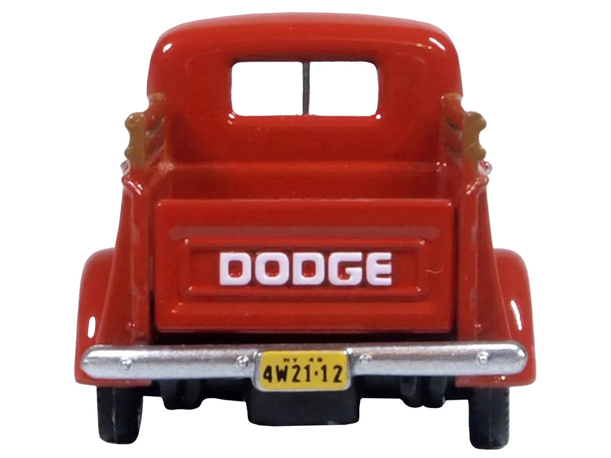 1948 Dodge B-1B Pickup Truck Red 1/87 (HO) Scale Diecast Model Car by Oxford Diecast-3