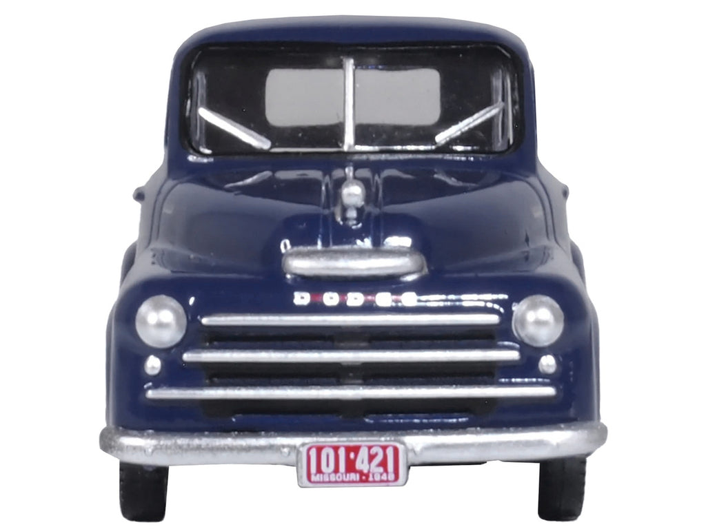 1948 Dodge B-1B Pickup Truck Waterway Blue 1/87 (HO) Scale Diecast Model Car by Oxford Diecast-2