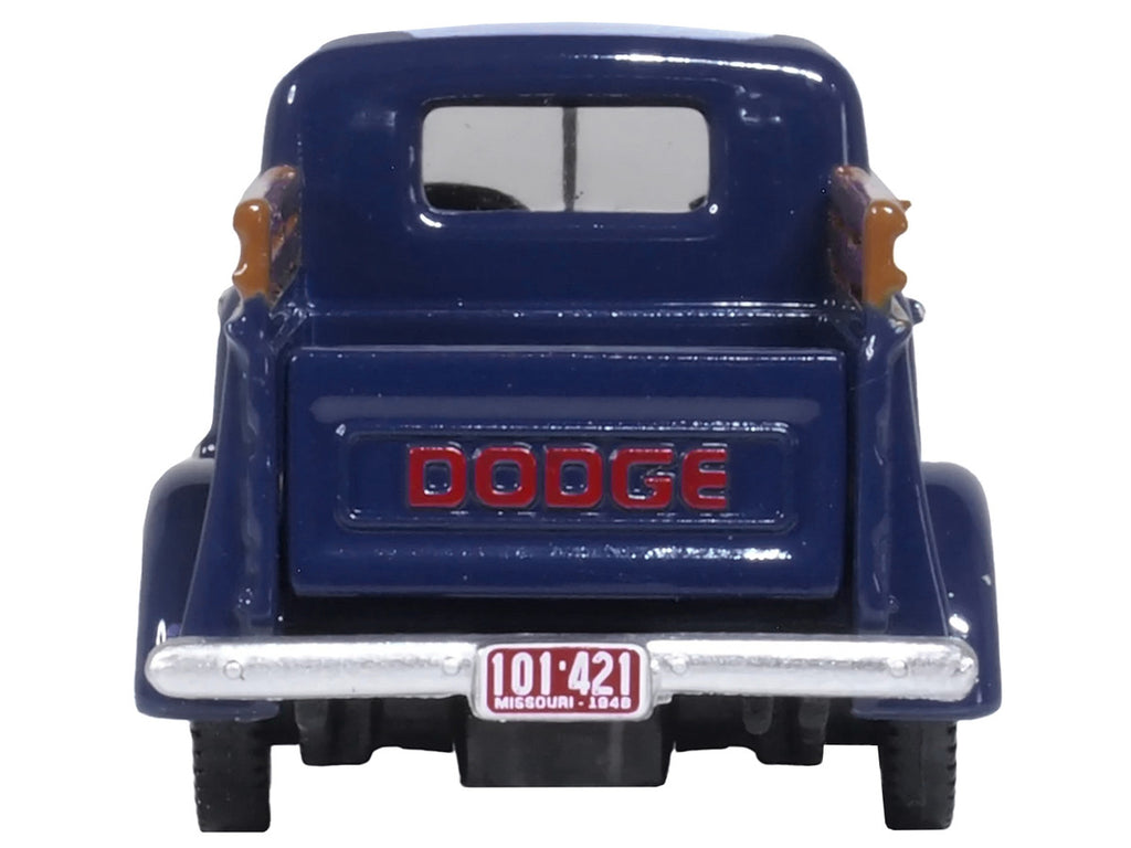 1948 Dodge B-1B Pickup Truck Waterway Blue 1/87 (HO) Scale Diecast Model Car by Oxford Diecast-3