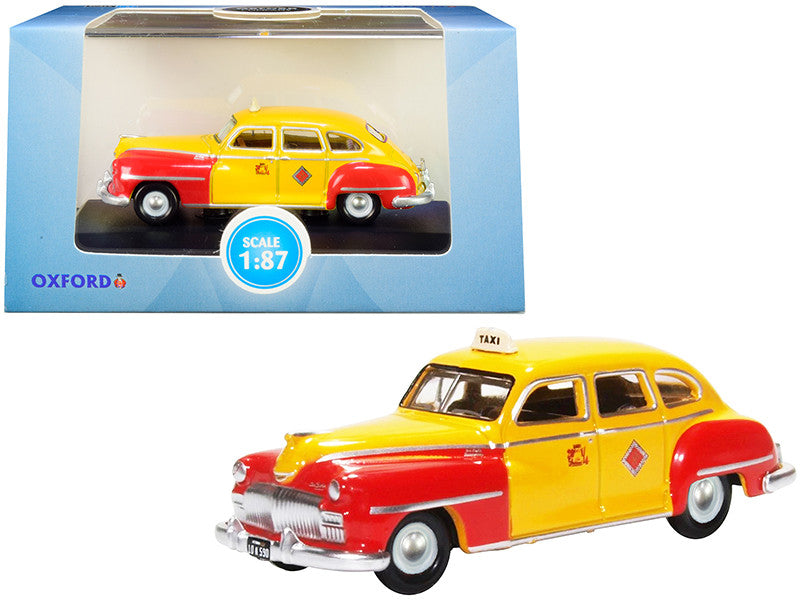1946-1948 DeSoto Suburban Yellow and Red "San Francisco Taxi" "The Godfather" Movie 1/87 (HO) Scale Diecast Model Car by Oxford Diecast-0