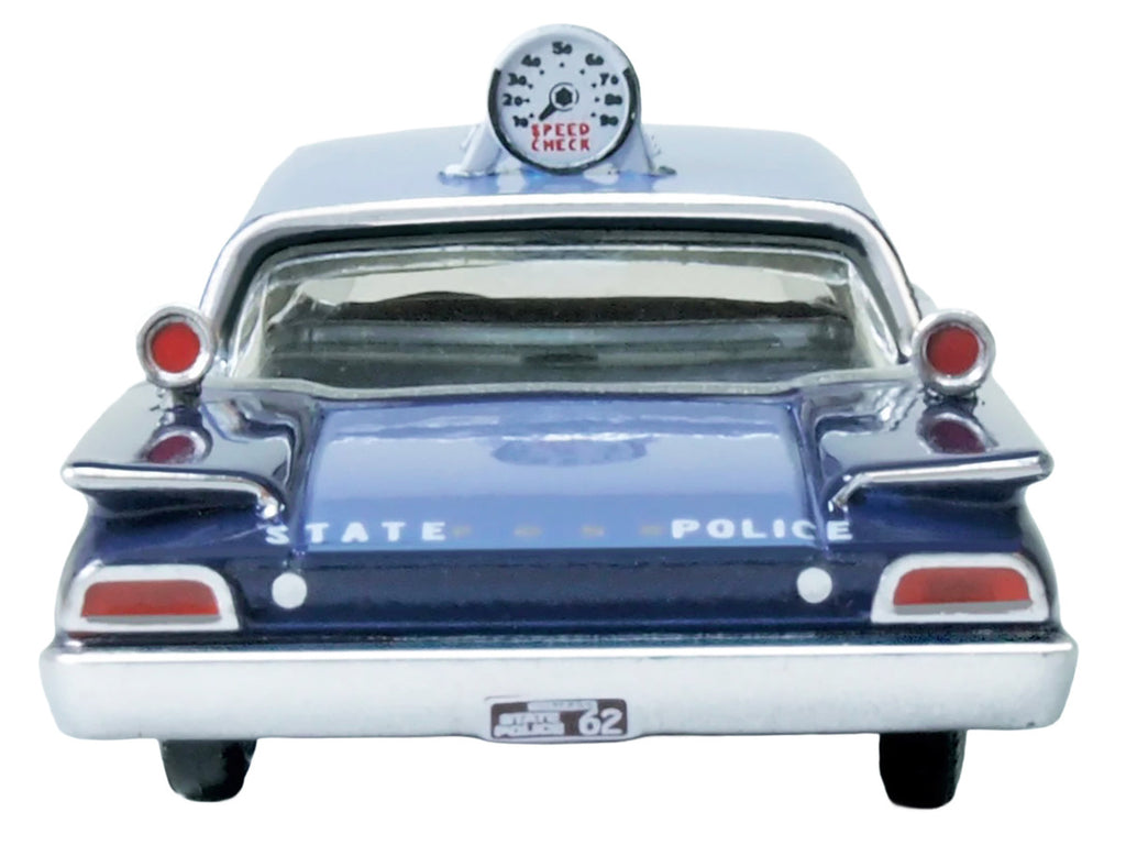 1960 Ford Fairlane Sedan "Massachusetts State Police Radar Car" Blue Two-Tone 1/87 (HO) Scale Diecast Model Car by Oxford Diecast-2