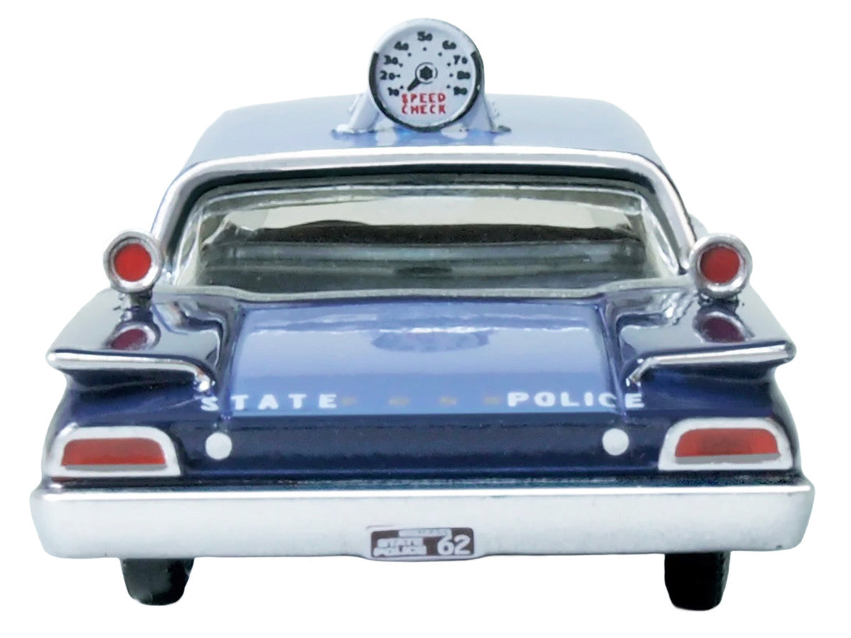 1960 Ford Fairlane Sedan "Massachusetts State Police Radar Car" Blue Two-Tone 1/87 (HO) Scale Diecast Model Car by Oxford Diecast-2
