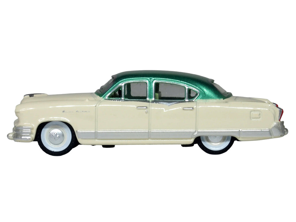 1953 Kaiser Manhattan Stardust Ivory with Jade Green Metallic Top 1/87 (HO) Scale Diecast Model Car by Oxford Diecast-0