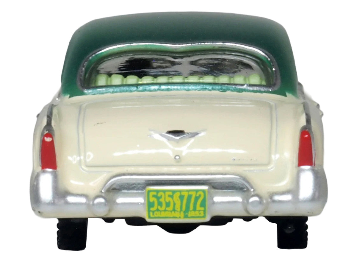 1953 Kaiser Manhattan Stardust Ivory with Jade Green Metallic Top 1/87 (HO) Scale Diecast Model Car by Oxford Diecast-1