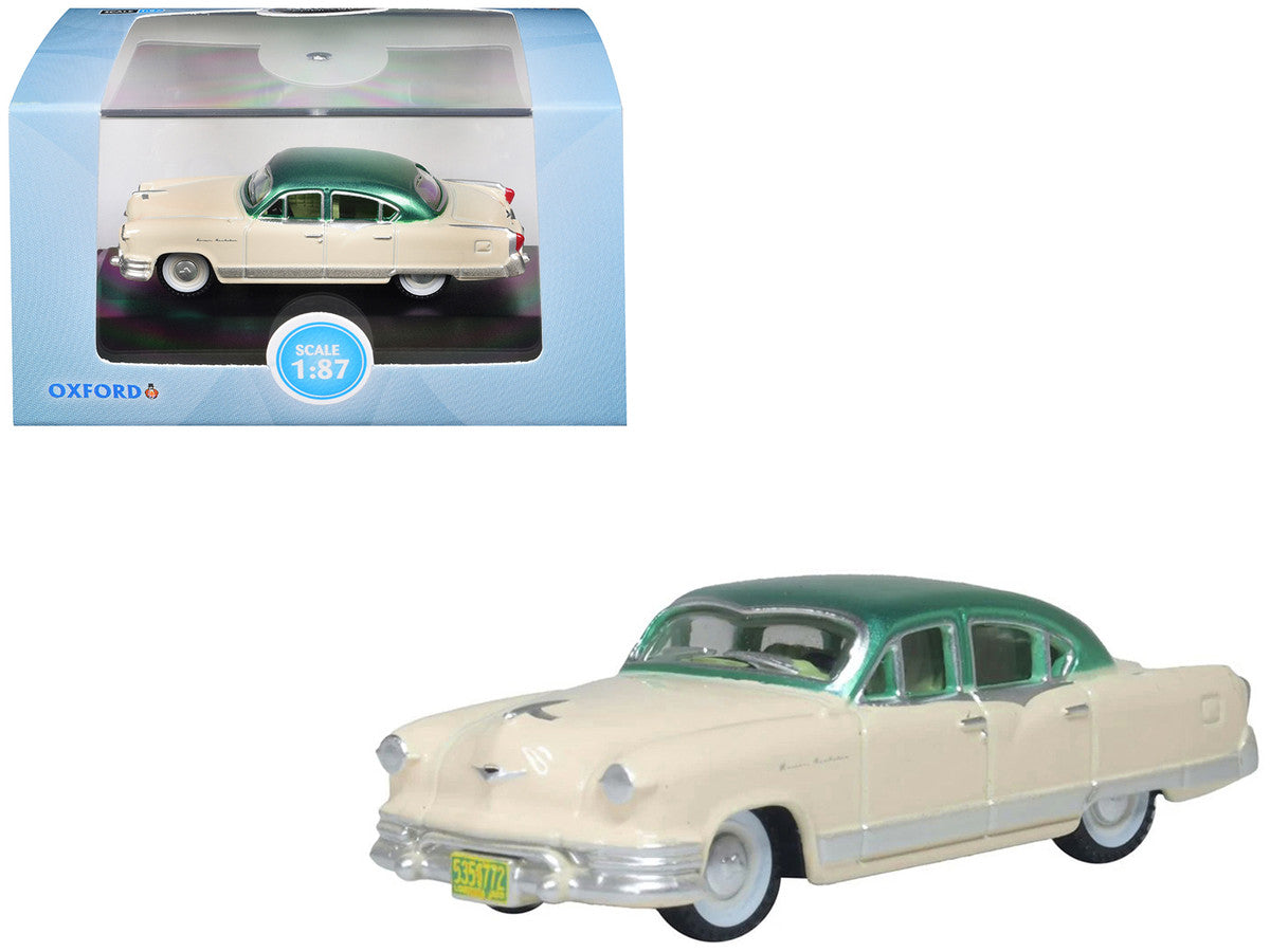 1953 Kaiser Manhattan Stardust Ivory with Jade Green Metallic Top 1/87 (HO) Scale Diecast Model Car by Oxford Diecast-3