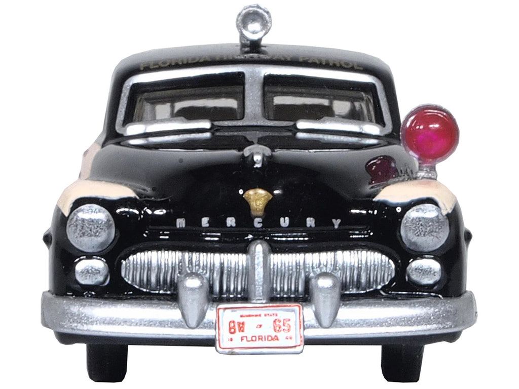1949 Mercury Monarch Police Black and White "Florida Highway Patrol" 1/87 (HO) Scale Diecast Model Car by Oxford Diecast-2