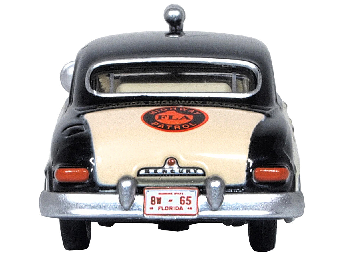 1949 Mercury Monarch Police Black and White "Florida Highway Patrol" 1/87 (HO) Scale Diecast Model Car by Oxford Diecast-3