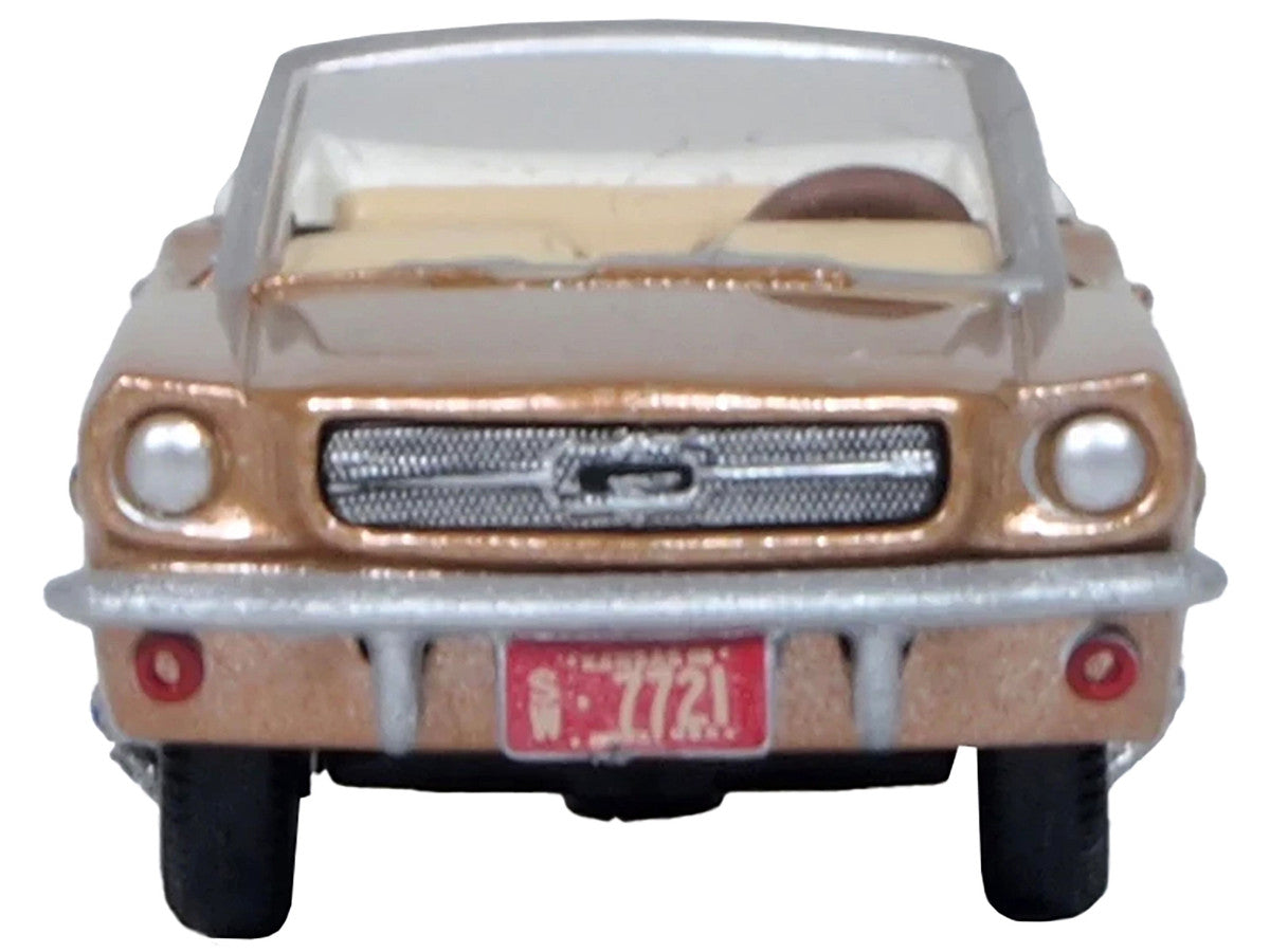 1965 Ford Mustang Convertible Prairie Bronze Metallic 1/87 (HO) Scale Diecast Model Car by Oxford Diecast-1