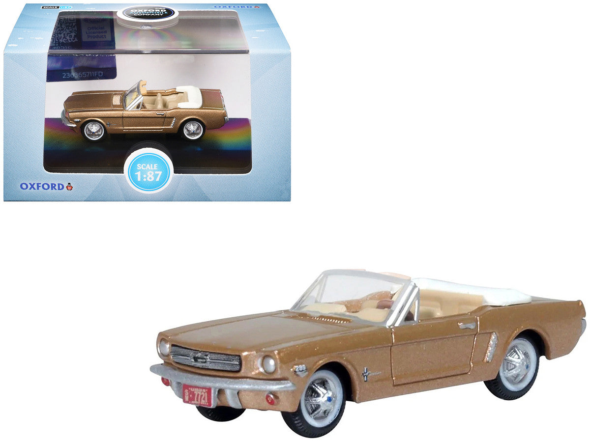 1965 Ford Mustang Convertible Prairie Bronze Metallic 1/87 (HO) Scale Diecast Model Car by Oxford Diecast-3