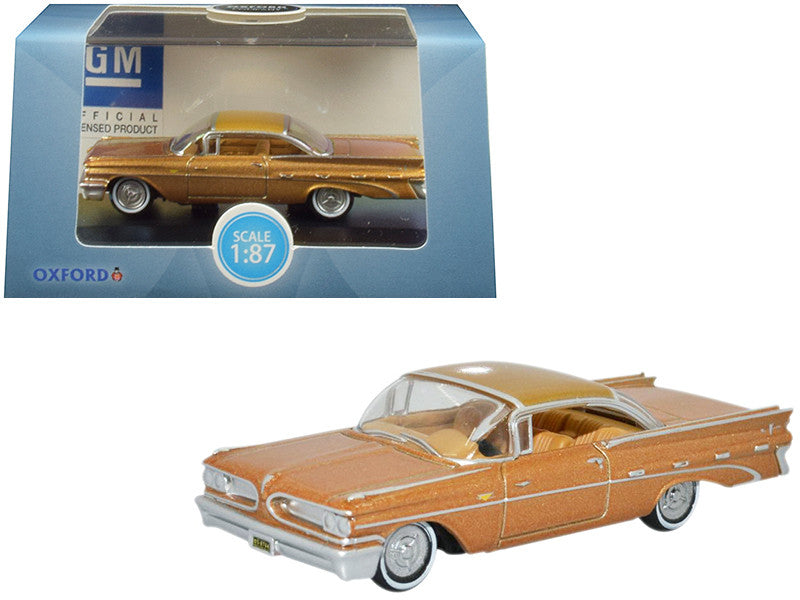 1959 Pontiac Bonneville Coupe Canyon Copper Metallic 1/87 (HO) Scale Diecast Model Car by Oxford Diecast-0