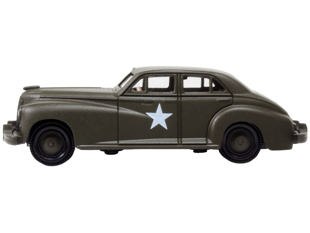 1942 Packard Clipper Touring Sedan "US Army Staff Car" Olive Drab 1/87 (HO) Scale Diecast Model Car by Oxford Diecast-2