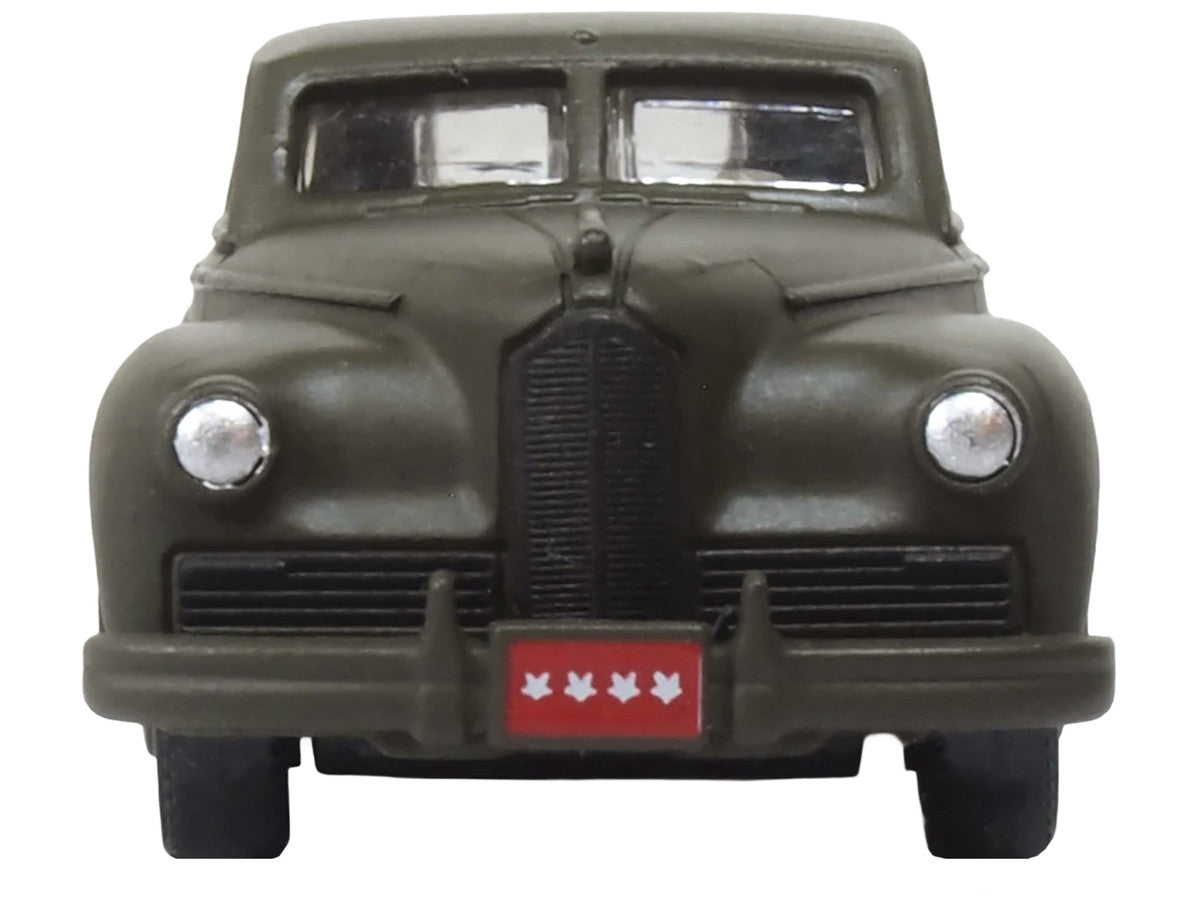 1942 Packard Clipper Touring Sedan "US Army Staff Car" Olive Drab 1/87 (HO) Scale Diecast Model Car by Oxford Diecast-3
