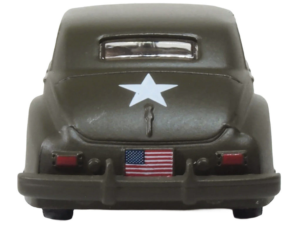 1942 Packard Clipper Touring Sedan "US Army Staff Car" Olive Drab 1/87 (HO) Scale Diecast Model Car by Oxford Diecast-4