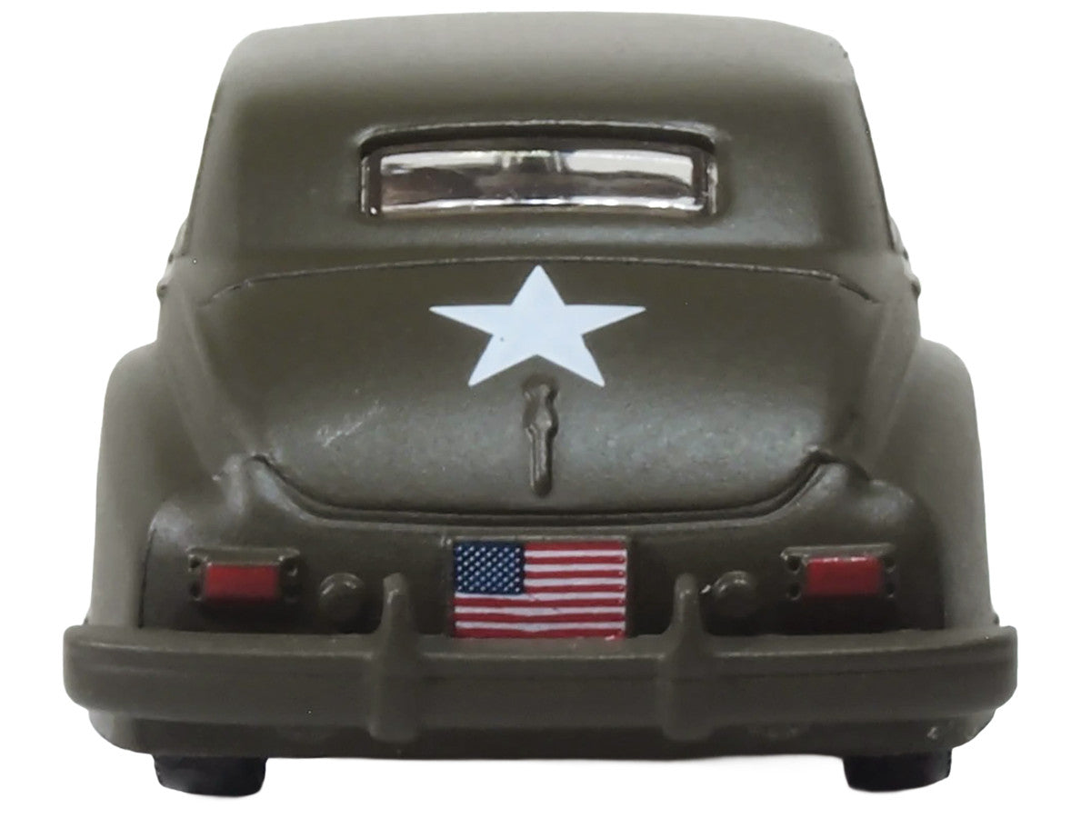 1942 Packard Clipper Touring Sedan "US Army Staff Car" Olive Drab 1/87 (HO) Scale Diecast Model Car by Oxford Diecast-4