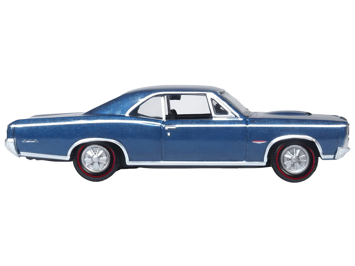 1966 Pontiac GTO Fontaine Blue Metallic 1/87 (HO) Scale Diecast Model Car by Oxford Diecast-1