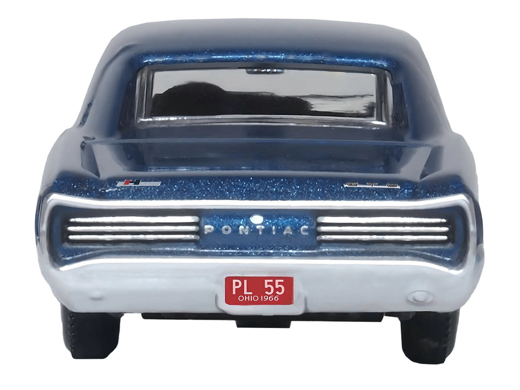 1966 Pontiac GTO Fontaine Blue Metallic 1/87 (HO) Scale Diecast Model Car by Oxford Diecast-3