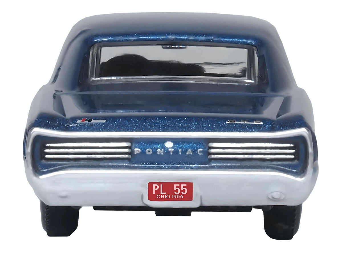 1966 Pontiac GTO Fontaine Blue Metallic 1/87 (HO) Scale Diecast Model Car by Oxford Diecast-3