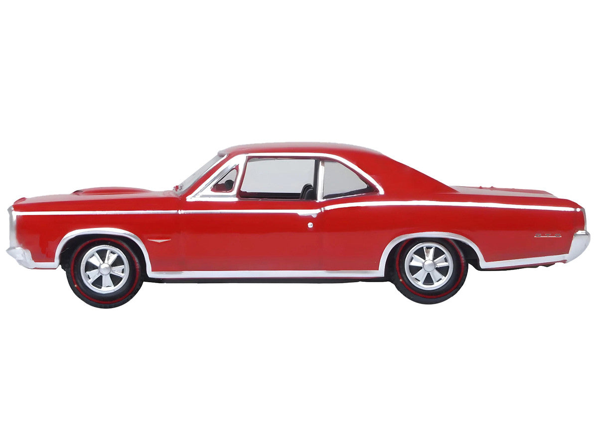 1966 Pontiac GTO Montero Red 1/87 (HO) Scale Diecast Model Car by Oxford Diecast-1