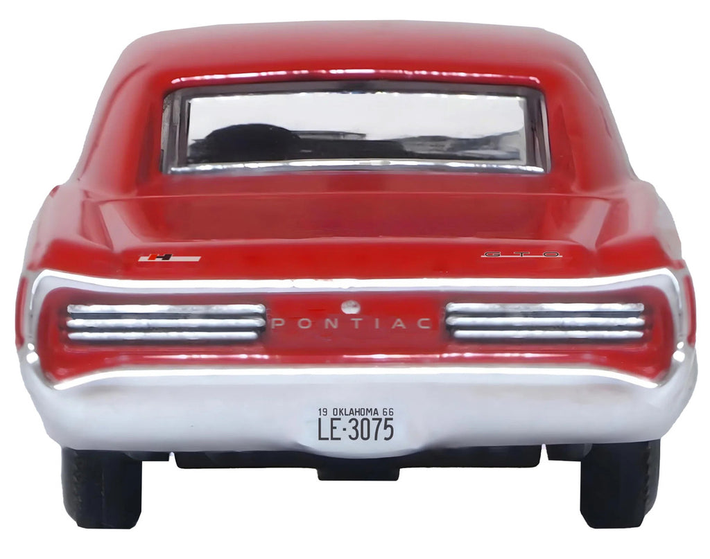 1966 Pontiac GTO Montero Red 1/87 (HO) Scale Diecast Model Car by Oxford Diecast-3