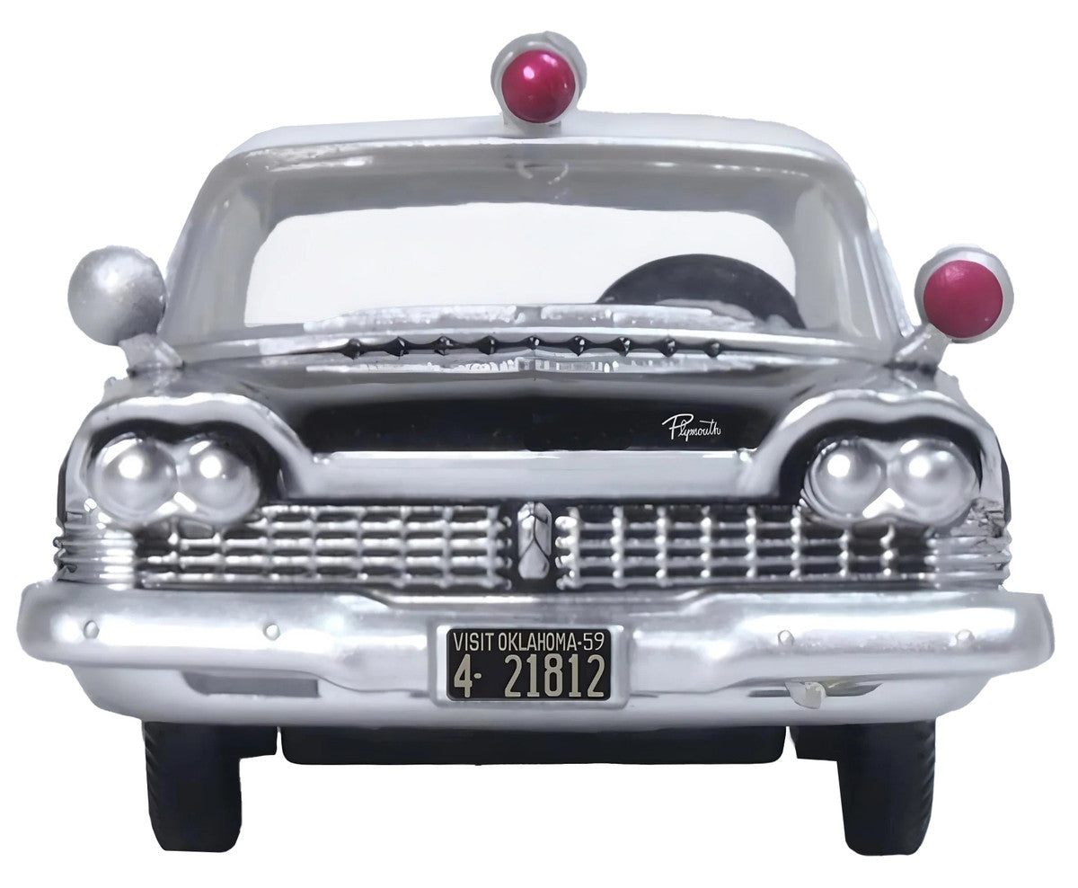 1959 Plymouth Savoy Black and White "Oklahoma Highway Patrol" 1/87 (HO) Scale Diecast Model Car by Oxford Diecast-2