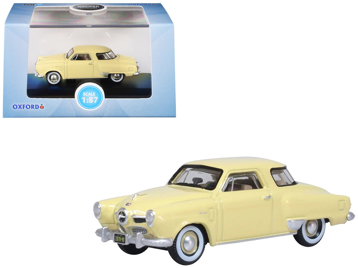1950 Studebaker Champion Starlight Coupe Tulip Cream 1/87 (HO) Scale Diecast Model Car by Oxford Diecast-3