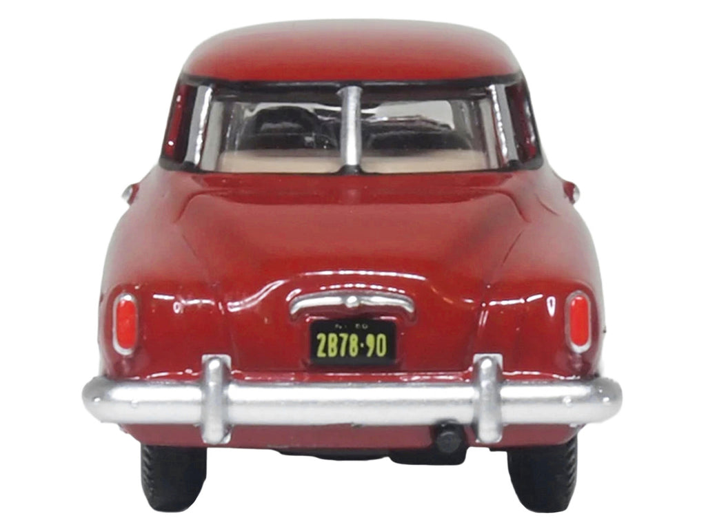 1950 Studebaker Champion Starlight Coupe Commanche Red 1/87 (HO) Scale Diecast Model Car by Oxford Diecast-2