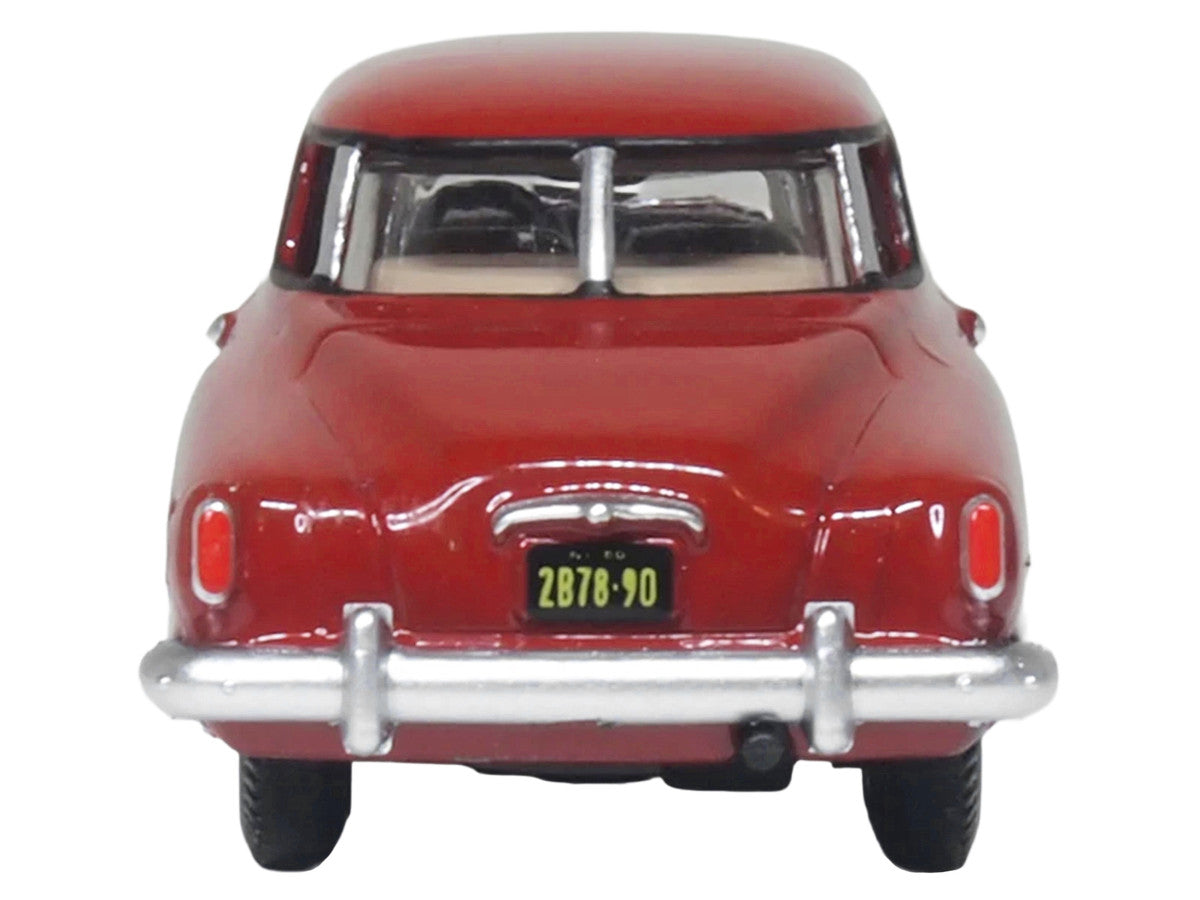 1950 Studebaker Champion Starlight Coupe Commanche Red 1/87 (HO) Scale Diecast Model Car by Oxford Diecast-2