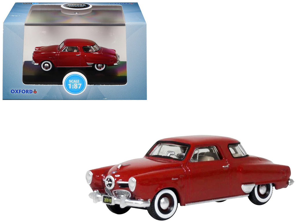 1950 Studebaker Champion Starlight Coupe Commanche Red 1/87 (HO) Scale Diecast Model Car by Oxford Diecast-4