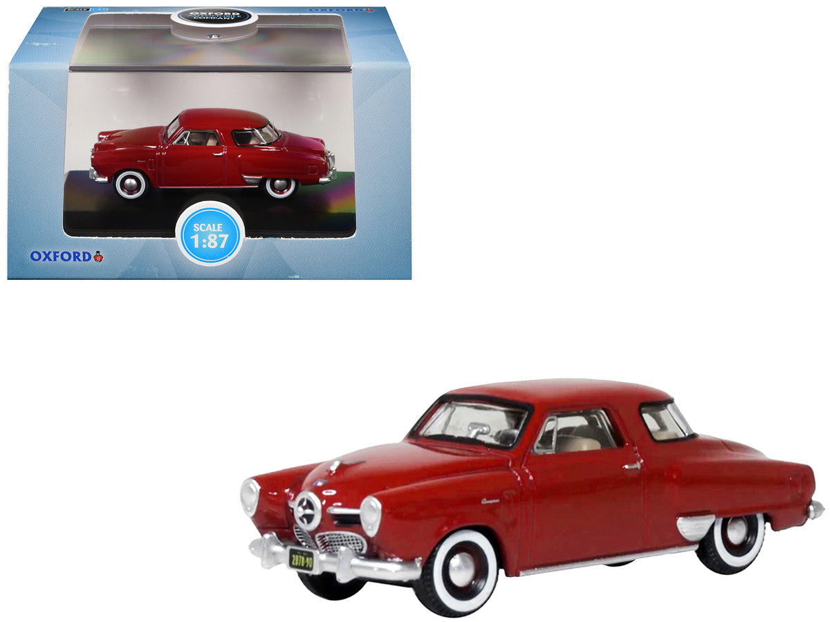 1950 Studebaker Champion Starlight Coupe Commanche Red 1/87 (HO) Scale Diecast Model Car by Oxford Diecast-4