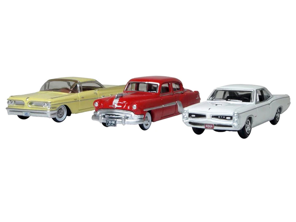 Pontiac Set of 3 Cars "100th Anniversary 2026" 1/87 (HO) Scale Diecast Model Cars by Oxford Diecast-0