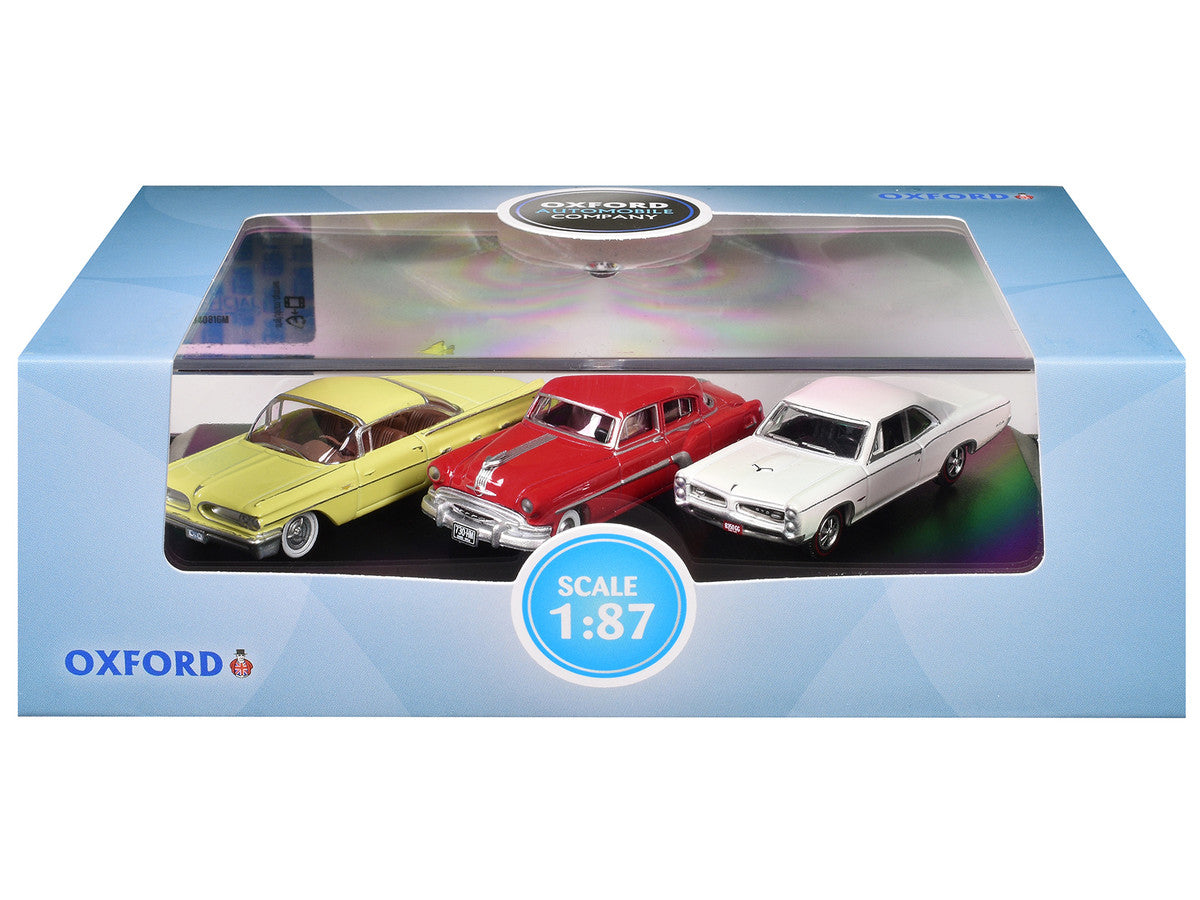 Pontiac Set of 3 Cars "100th Anniversary 2026" 1/87 (HO) Scale Diecast Model Cars by Oxford Diecast-1