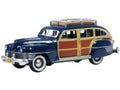 1942 Chrysler Town & Country Woody Wagon South Sea Blue with Wood Panels and Roof Rack 1/87 (HO) Scale Diecast Model Car by Oxford Diecast-0